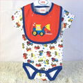 baby set infant bodysuit and bib 2 piece set china baby garment factory  1