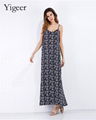 Spaghetti Strap Print Long Maxi Dress 3