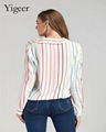 Long Sleeve Feminine Striped Shirt 2