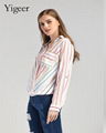 Long Sleeve Feminine Striped Shirt 4