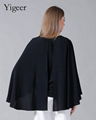 O-Neck Long Sleeve Loose Plus Size Double Layers Chiffon Top 1