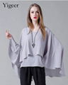 O-Neck Long Sleeve Loose Plus Size Double Layers Chiffon Top 4