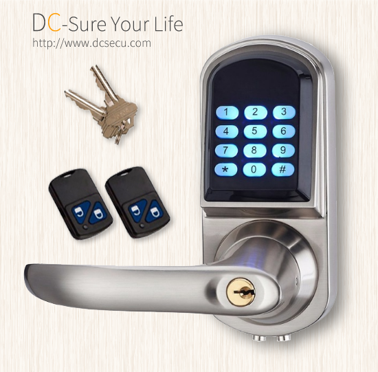 Keyless Entry Electronic Door Locks Remote Controller Code Lever Handle Door Loc 200rmm