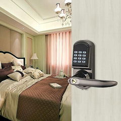 Keyless Entry Electronic Door Locks Remote Controller Code Lever Handle Locks