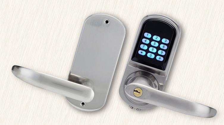 Keyless Entry Electronic Door Locks Remote Controller Code Lever Handle Locks 3