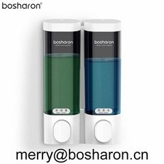 Double soap dispenser wall mounted 300ml each bottle bathroom accessories