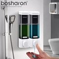 Double soap dispenser wall mounted 300ml each bottle bathroom accessories 3