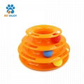 Three levers tower of tracks interactive cat toys pet ball toys amusement plate