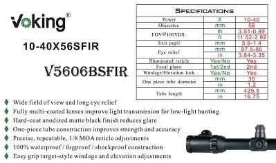 Voking 10-40X56 SFIR magnifier scope with your own APP 4