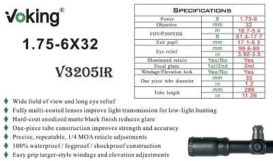  1.75-6X32 IR  hunting scope magnifier scope with your own APP 5