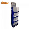 Portable Installation Cardboard 3-Tiers Display Rack for Beverage Sale 