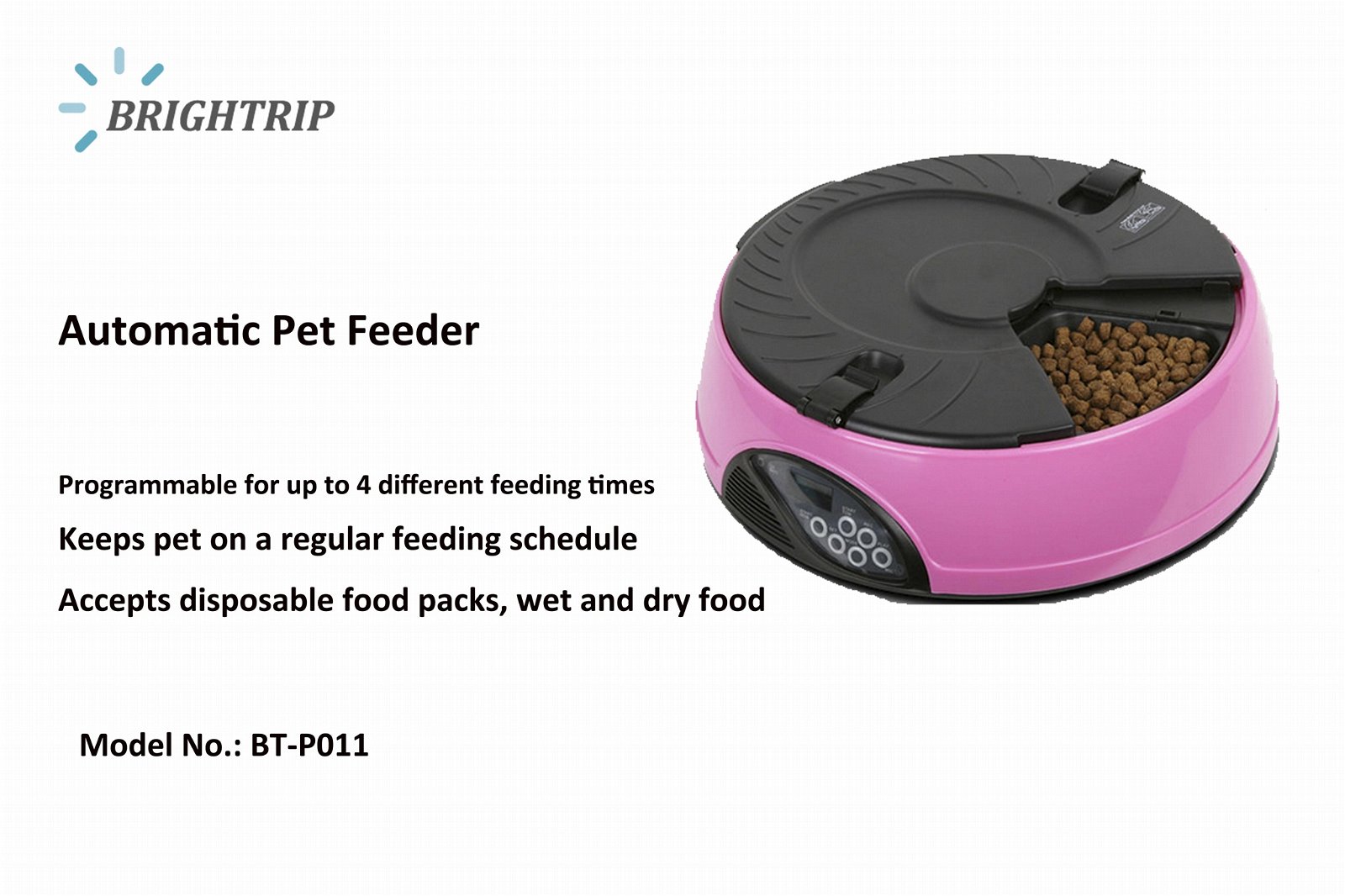 6 Meals Automatic Pet Feeder  with Programmable Timer, Light Blue 2
