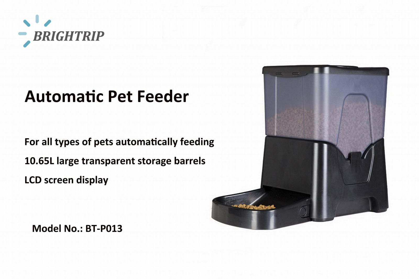 Automatic Pet Feeder Programmable Food Dispenser Large Pet Food Container