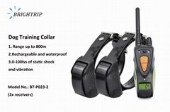 Top Quality 800M Waterproof Rechargeable LCD Dog Training Collar 2 Collar