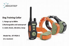 New 800M Remote Dog Shock Collar Waterproof With Three Collars 