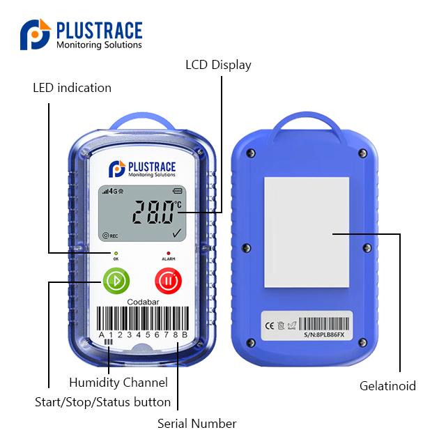 PLUSTRACE G6D 4G Temperature Humidity data logger, LCD Temperature tracker. 3