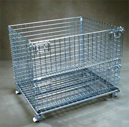 collapsible  wire mesh pallet box steel basket stacking container  for industry  2