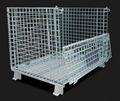 collapsible  wire mesh pallet box steel basket stacking container  for industry  3