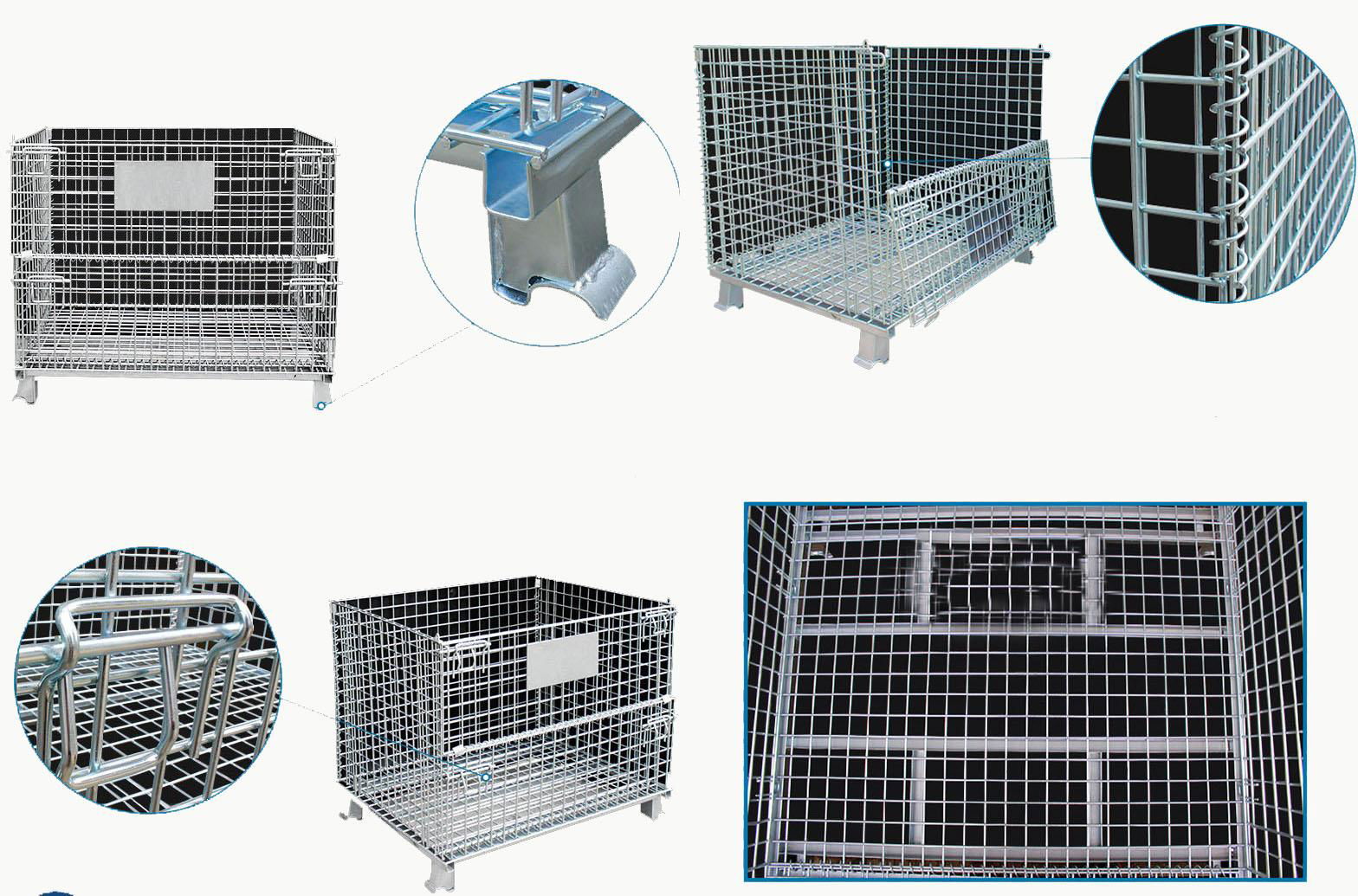 good price heavy duty  wire mesh roll pallet container rack 5