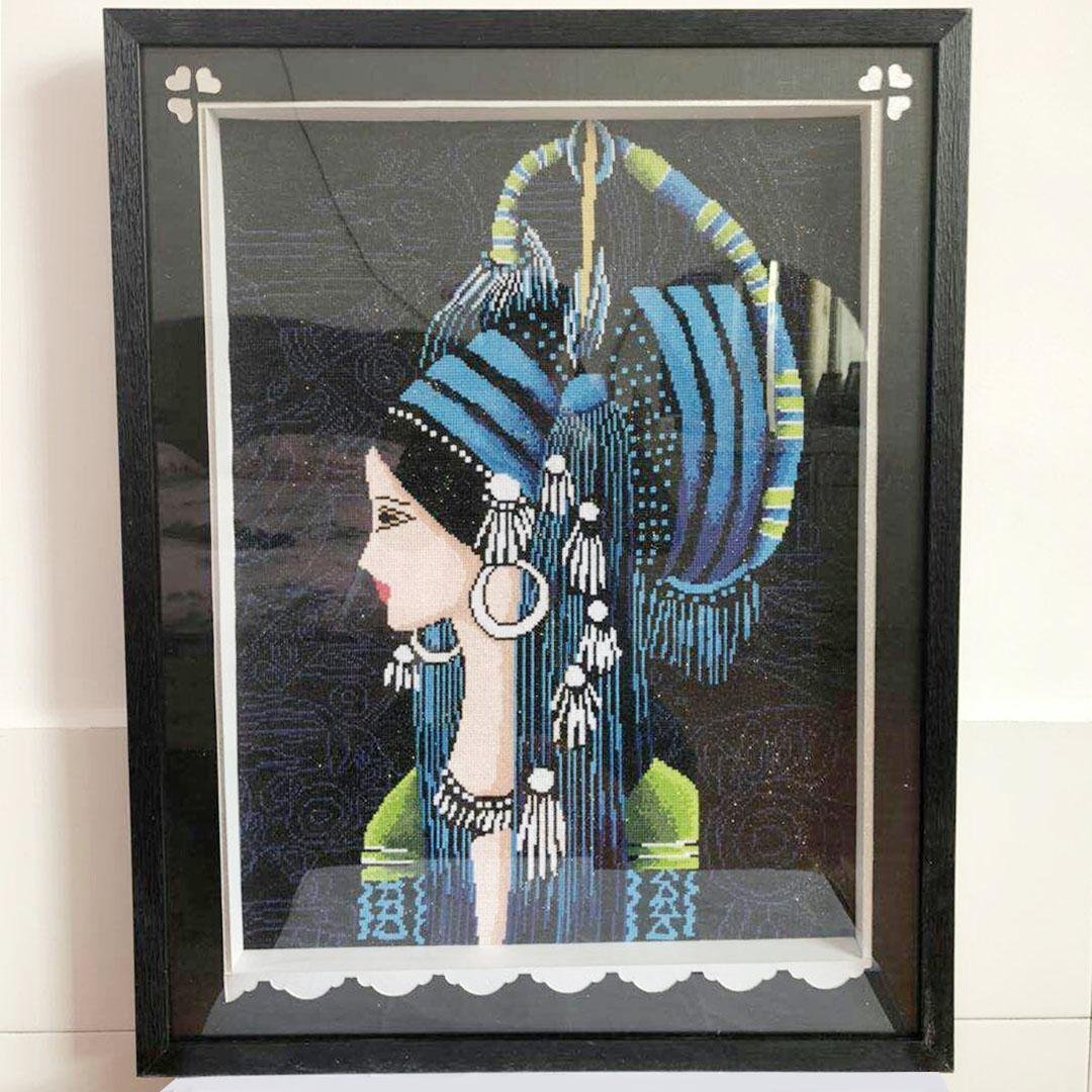 Pure handmade finished cross stitch embroidery of fashion gift
