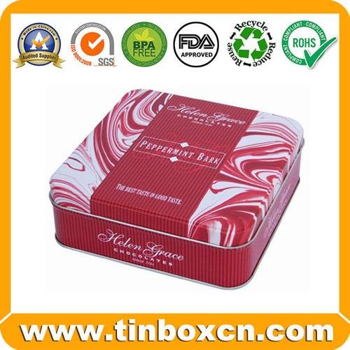 Square Food Tin Boxes Packaging Biscuit Tin Cans Cookie Tins