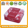 Square Food Tin Boxes Packaging Biscuit Tin Cans Cookie Tins