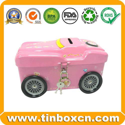 Hello Kitty Money Tin Box with Plastic Handle Coin Bank 2