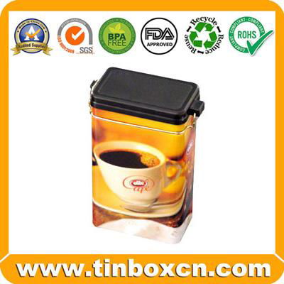 Rectangular Tin Metal Coffee Box Coffee Can Coffee Tin