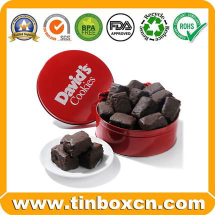 Round Tin Chocolate Can for Food Container, Chocolate Tin Box 3