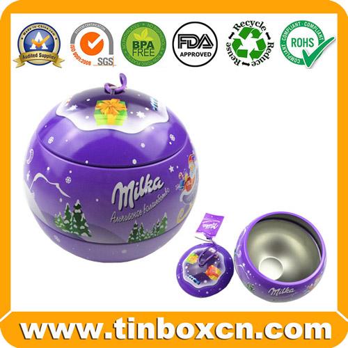 Christmas Tin Xmas Tin Box Tin Can Christmas Gift Tin Ball 2