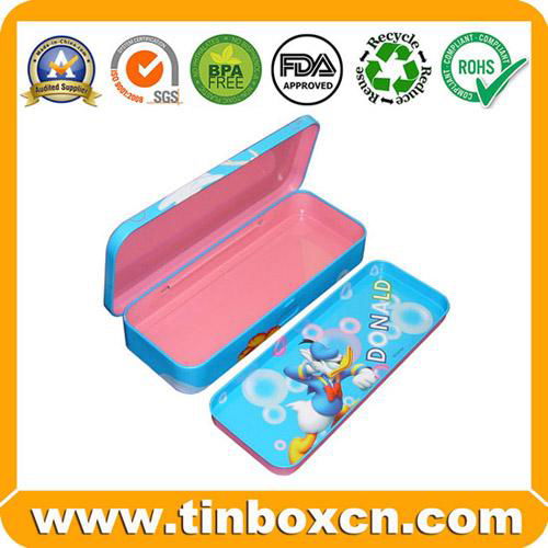Double-Decked Stationery Kit Metal Tin Case for Student Pencil Box 2