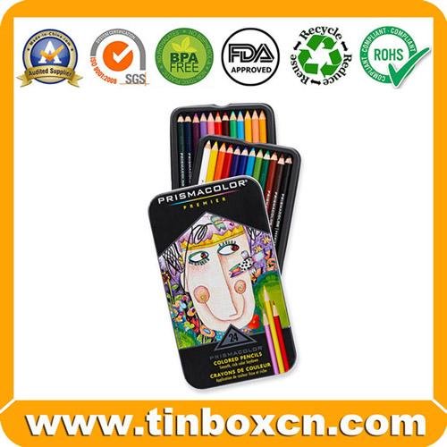 Double-Decked Stationery Kit Metal Tin Case for Student Pencil Box 3