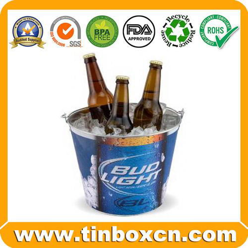 Tin Barrel Ice Metal Buckets for Tin Beer Pail 4