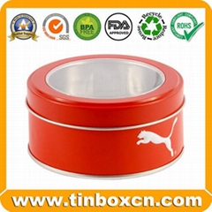 Round Metal Box Window Tin Can for Food Chocolate Candy Biscuits Cookies