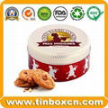 Metal Round Food Packaging Box Mrs Higgins Biscuit Cookies Tin 1