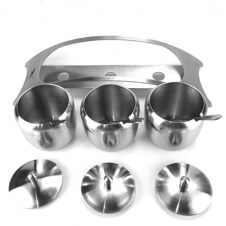 Premium Pure Stainless Steel Seasoning Pot 3pcs Set 3