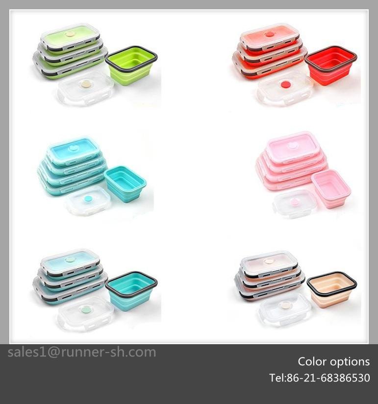 2018 New Design Collapsible Silicone Food Container Set 3