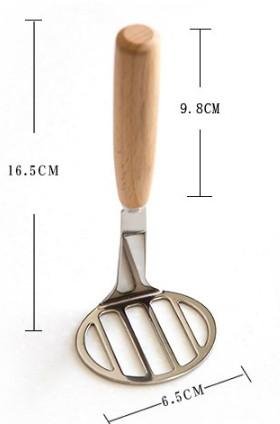 Stainless steel wooden handle potato masher 3