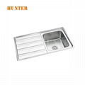 SINGLE 1.0 BOWL DRAINER & WASTE STAINLESS STEEL KITCHEN SINK INSET