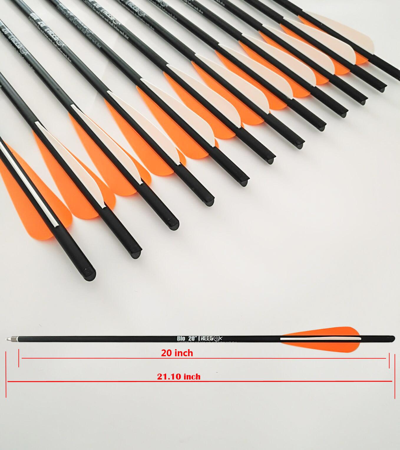 20Inch Hunting Archery Bio Carbon Crossbow Bolts Arrow With 4 inch vanes 3