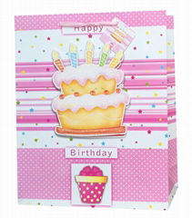 Birthday designs paper gift bags with 3D