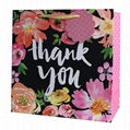 Flower designs paper gift bags with glitter 3