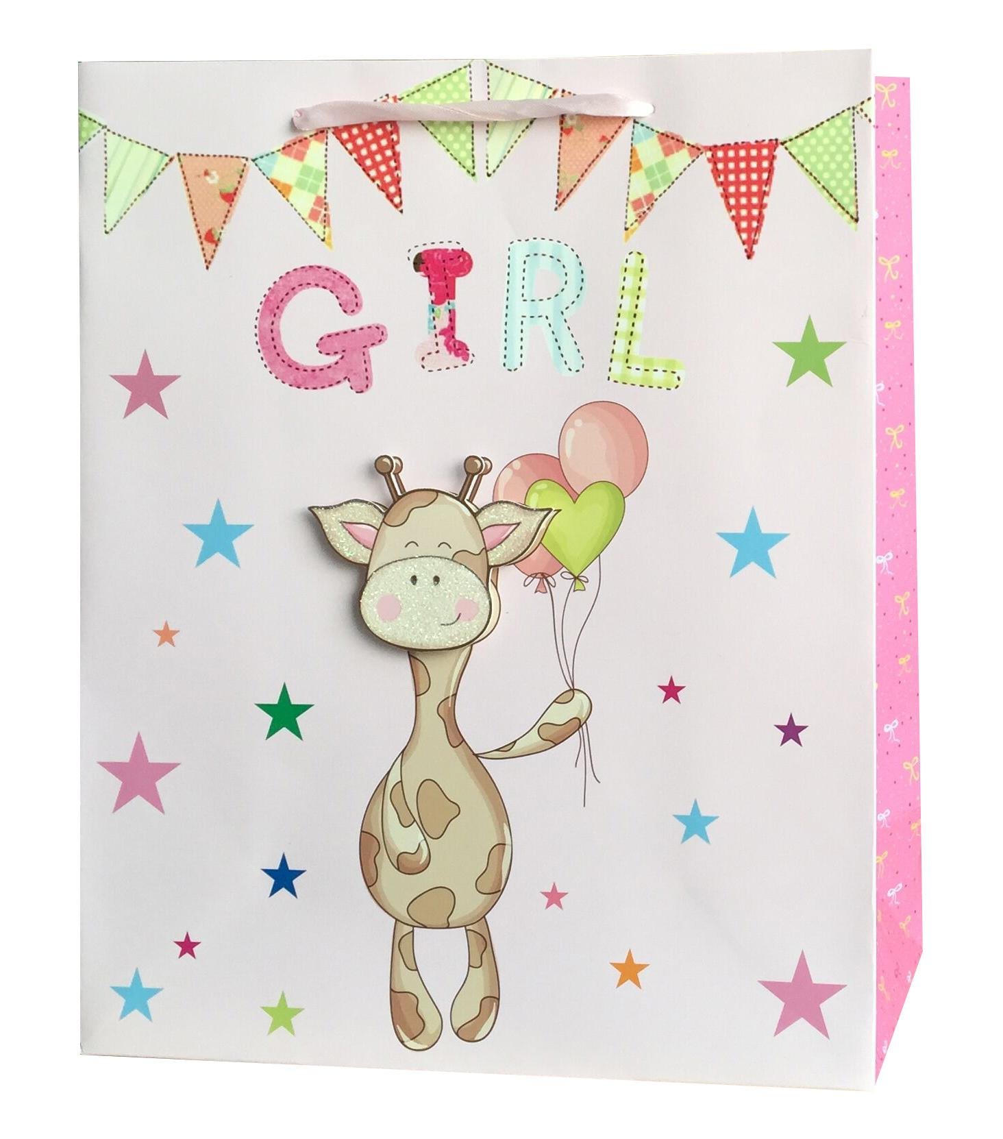 Baby girl Baby boy designs paper gift bags with 3D  2