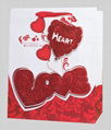 Valentine  designs paper gift bags with 3D  2