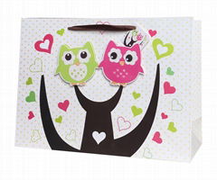 Owl designs paper gift bags with 3D 