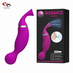 12 suction 12 vibration wand massager sex toy women vibrator