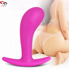 5.7" silicone anal plug &silicone dildo bedroom toys