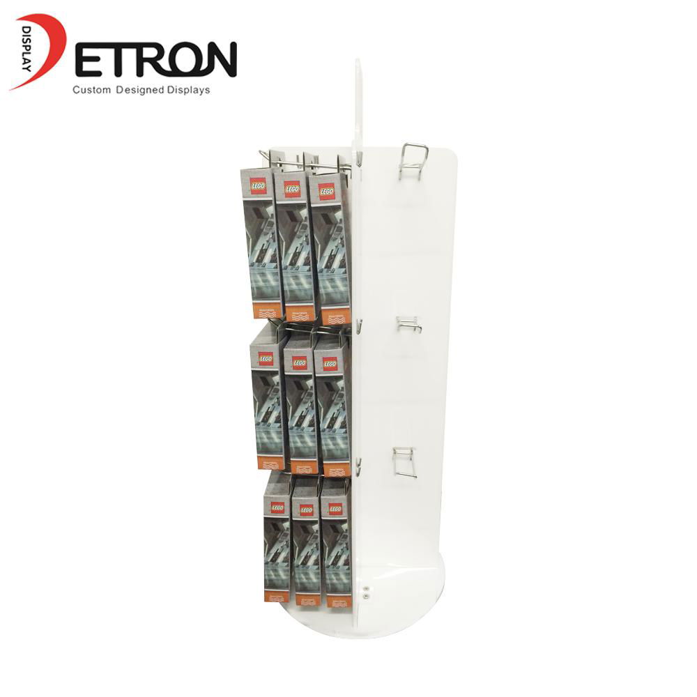 Supermarket retail product hanging rotating acrylic display stand 4