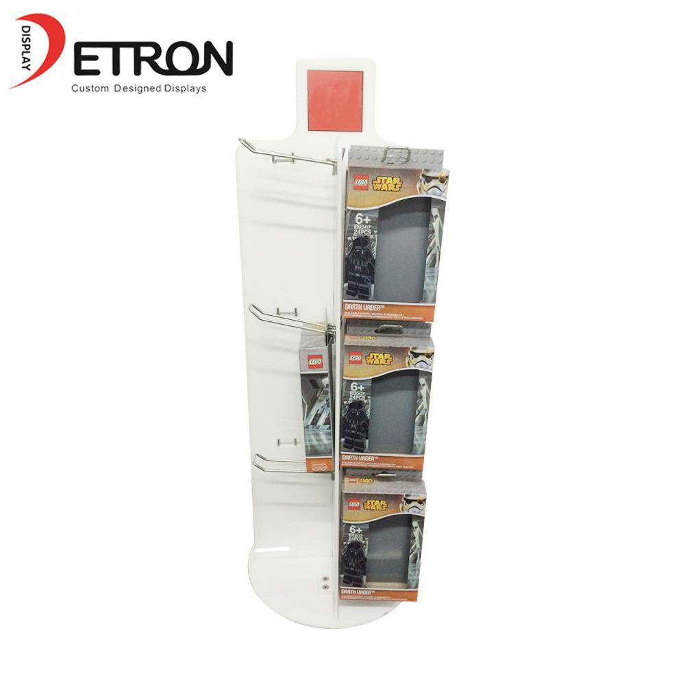 Supermarket retail product hanging rotating acrylic display stand 5