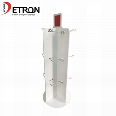 Supermarket retail product hanging rotating acrylic display stand